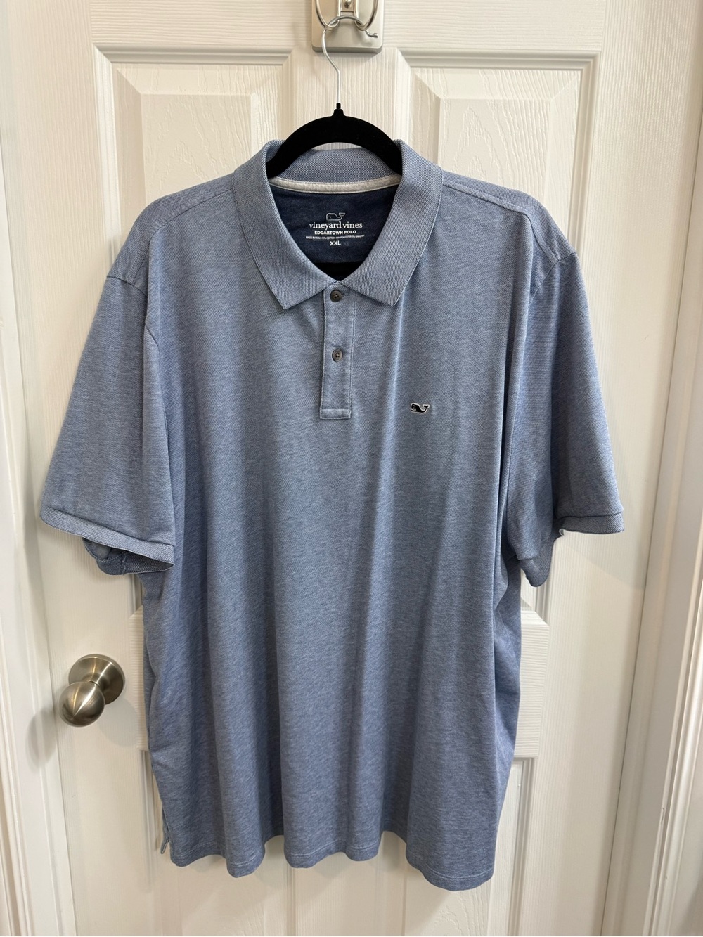 Vineyard Vines Men's Polo in Heathered Blue